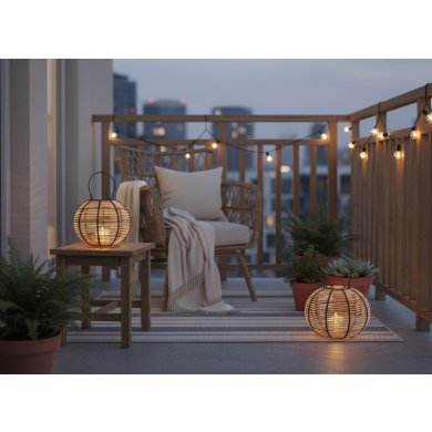 Подсвечник-фонарь Garden Line 24х29 см Дерево ILS8604 фото - 2