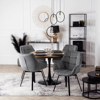 Обідній стілець поворотний Mebel Elit LUNA Welur Сірий ME.LUNA/P/V/K фото - 6