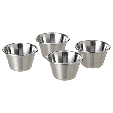 IKEA Комплект мисок GRILLTIDER 4 шт Сріблястий (ИКЕА ГРИЛЛТАЙДЕР) 40564733