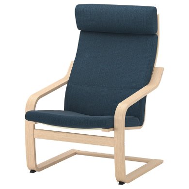 IKEA Крісло-качалка з підставкою POANG Темно-синій (ИКЕА ПОАНГ) 79484293 фото - 8