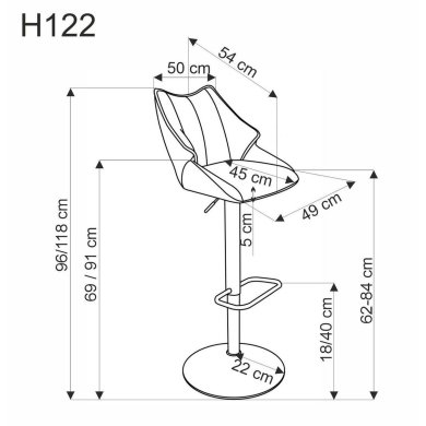 Барный стул Halmar H122 Бежевый - 11 Барный стул Halmar H122 Бежевый V-CH-H/122-BEŻOWY фото - 11