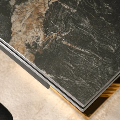 Раскладной обеденный стол Mebel Elit IBIZA Marmur Черный ME.IBIZA/CZZL/ZL/S160-240 фото - 8