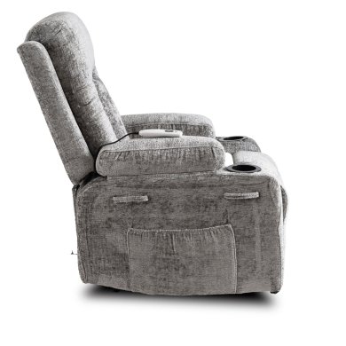 Крісло м'яке розкладне масажне з реклайнером Mebel Elit BOX Welur Сірий - 4 Крісло м'яке розкладне масажне з реклайнером Mebel Elit BOX Welur Сірий ME.BOX/P/V/FW фото - 4