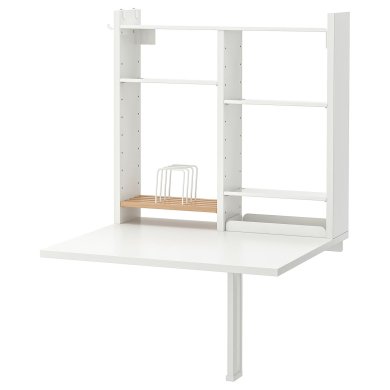 IKEA Складной настенный стол с полкой NORBERG Белый (ИКЕА НОРБЕРГ) 20497928