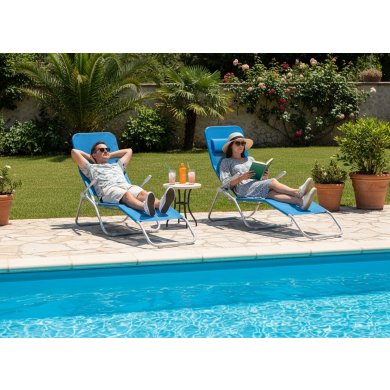 Шезлонг Garden Line LEZ7198 Голубой LEZ7198 фото - 4