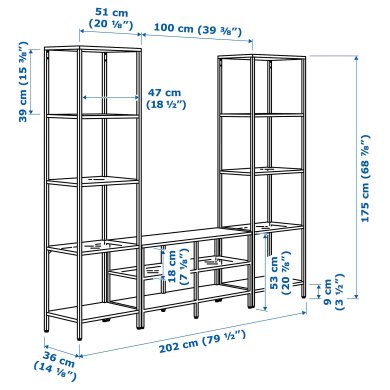 IKEA Стеллаж VITTSJO Черный (ИКЕА ВИТШО) 99294560 фото - 2