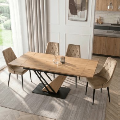 Раскладной обеденный стол Mebel Elit REX MDF Дуб ME.REX/D/D/S160-220 фото - 5