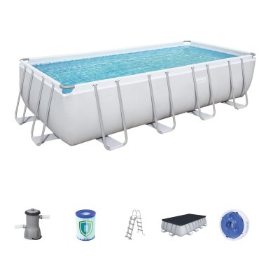 Каркасный бассейн Bestway 56670 POWER STEEL 488x244x122 см Серый BES56670