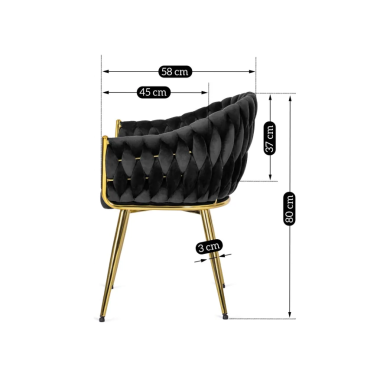Обідній стілець Mebel Elit RUBEN Чорний - 6 Обідній стілець Mebel Elit RUBEN Чорний ME.RUBEN/CZ/ZL/V/K фото - 6