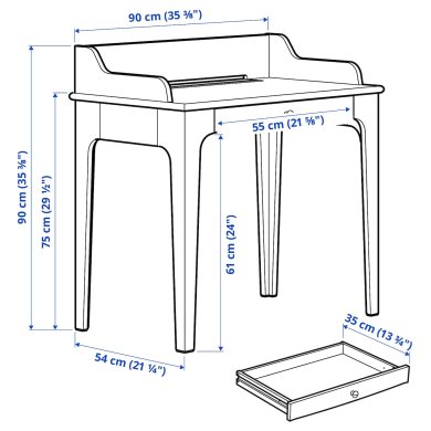 Письменный стол LOMMARP Бежевый - 8 IKEA Письменный стол LOMMARP Бежевый (ИКЕА ЛОММАРП) 90442824 фото - 8