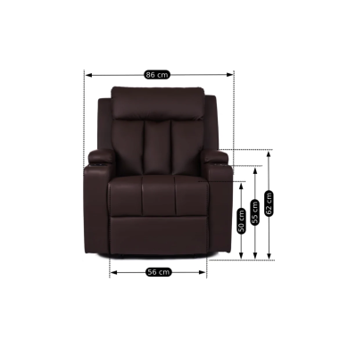 Кресло мягкое раскладное с реклайнером Mebel Elit KOBI Коричневый ME.KOBI/BR/E/FW фото - 13