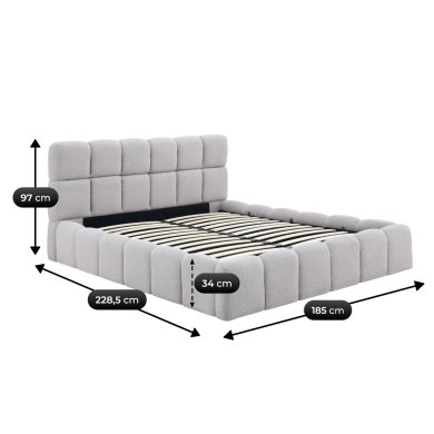 Кровать Mebel Elit MURACJA Boucle 160x200 см Серый ME.MURCJA/160/P/TB/LOZZPOJ фото - 4