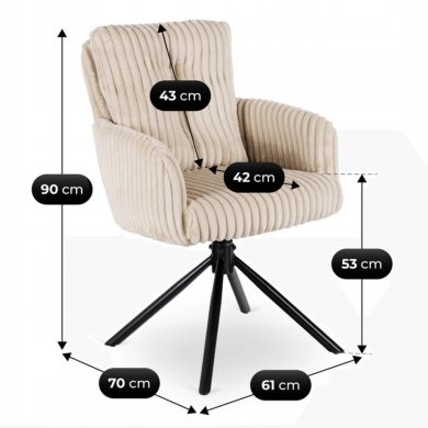 Обеденный стул поворотный Mebel Elit JUNE Velvet Бежевый ME.JUNE/BZ/SZTR/K фото - 9