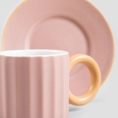 Чашка с блюдцем Homla YELLY 100 мл Розовый 235720 фото - 4