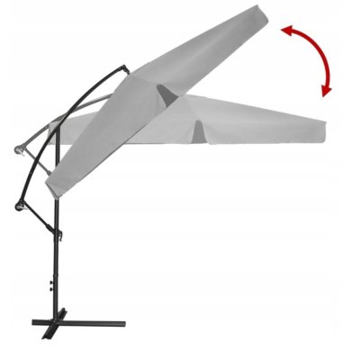 Садова парасоля з чохлом і LED Garden Line BANANA 300 см Сірий GAO1497 фото - 6