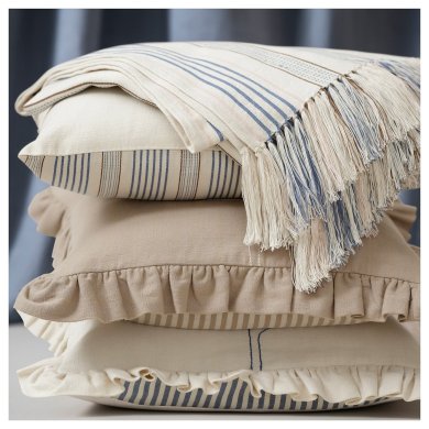 IKEA Декоративна наволочка AKERNEJLIKA 40x58 см Кремовий (ИКЕА Акернейлика) 60570177 фото - 4