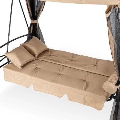 Садовые качели с москитной сеткой Mebel Elit CARMEN 237x150x256 см Бежевый ME.CARMEN/BZ/T/OGR/HUS фото - 4