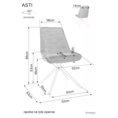 Обідній стілець поворотний Signal ASTI Vardo Фіолетовий ASTIBRCWRZ фото - 5