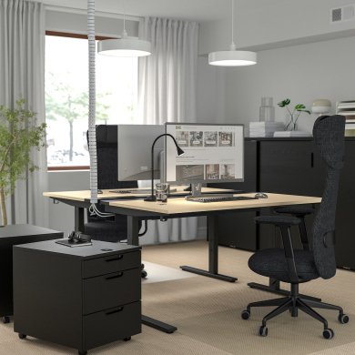 IKEA Письменный стол MITTZON Береза (ИКЕА МИЦОН) 69528037 фото - 6
