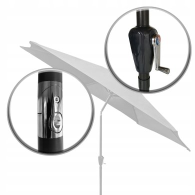 Садова парасоля з чохлом Kontrast ORLANDO 300 см Світло-сірий 5.06.27595 фото - 5