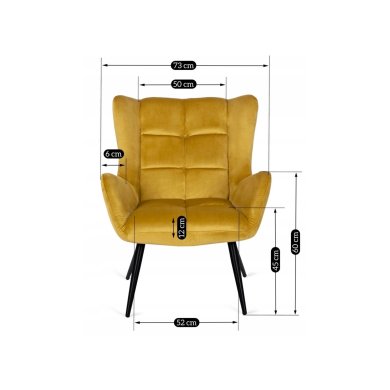 Кресло мягкое Mebel Elit VINCENT Горчичный - 11 Кресло мягкое Mebel Elit VINCENT Горчичный ME.VINCENT/CU/V/FW фото - 11