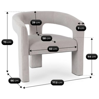 Кресло мягкое Mebel Elit LILLE Welur Серый ME.LILLE/P/V/FW фото - 9