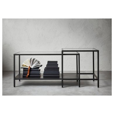 IKEA Комплект журнальных столов VITTSJO 2 шт Черный (ИКЕА ВИТШО) 80215332 фото - 17