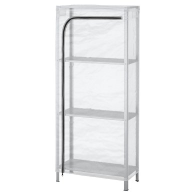 IKEA Стеллаж с чехлом HYLLIS Серебристый (ИКЕА ХИЛЛИС) 99291745