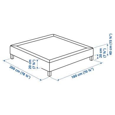IKEA Ліжко LYNGOR 180х200 см Темно-сірий (ИКЕА ЛИНГОР) 89552842 фото - 7