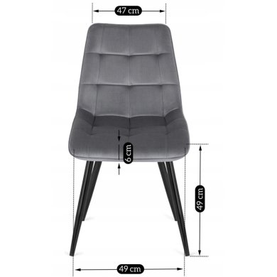 Обеденный стул Mebel Elit RIO Welur Серый - 18 Обеденный стул Mebel Elit RIO Welur Серый ME.RIO/P/V/K фото - 18