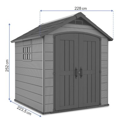 Садовый домик Keter PREMIER 228х224х252 см Серый - 9 Садовый домик Keter PREMIER 228х224х252 см Серый 249352 фото - 9