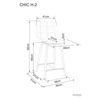 Барный стул Signal CHIC H-2 Welur Зеленый CHICH2VCZ фото - 4