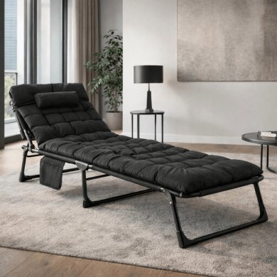 Складной шезлонг Mebel Elit SATURN Черный ME.SATURN/CZ/T/LOZ фото - 10