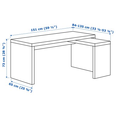 IKEA Письменный стол MALM Белый (ИКЕА МАЛЬМ) 70214192 фото - 2