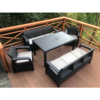 Комплект садових меблів Keter CORFU FIESTA MAX Графіт 22660 фото - 3