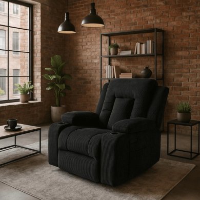 Кресло мягкое раскладное массажное с реклайнером Mebel Elit BOX Velvet Черный - 13 Кресло мягкое раскладное массажное с реклайнером Mebel Elit BOX Velvet Черный ME.BOX2/CZ/SZTR/FW фото - 13
