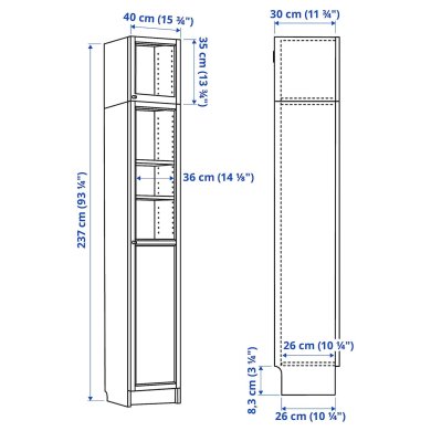 Пенал BILLY / OXBERG - 9 IKEA Пенал BILLY / OXBERG (ИКЕА БИЛЛИ / OXBERG) 89287433 фото - 9