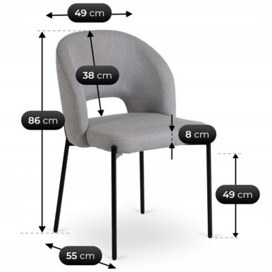 Обеденный стул Mebel Elit BROS Серый ME.BROS/P/CZ/T/K фото - 5