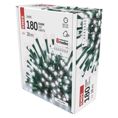 Новогодняя гирлянда Chomik Classic 180 LED 18 м  Холодны-белый EMO95713 фото - 4