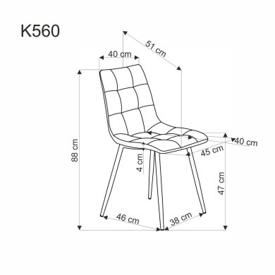 Обеденный стул Halmar K560 Бежевый V-CH-K/560-KR-BEŻOWY фото - 11