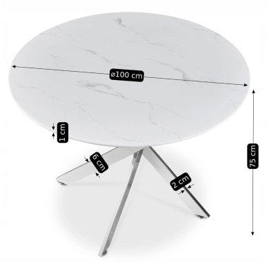 Обеденный стол Mebel Elit SOUL Белый - 8 Обеденный стол Mebel Elit SOUL Белый ME.SOUL/BM/SR/S фото - 8