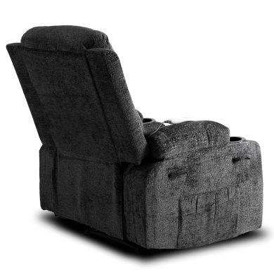 Крісло м'яке розкладне масажне з реклайнером Mebel Elit BOX Welur Чорний ME.BOX/CZ/V/FW фото - 3