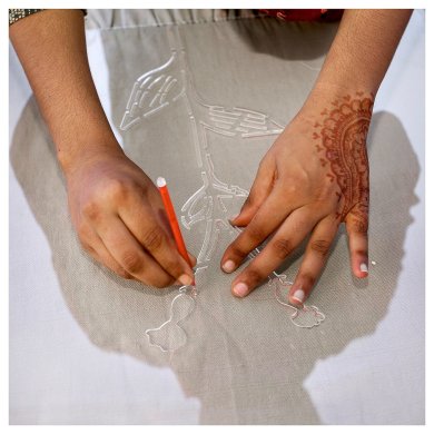 IKEA Декоративна наволочка AKERNEJLIKA 50х50 см Бежевий (ИКЕА Акернейлика) 50577202 фото - 7