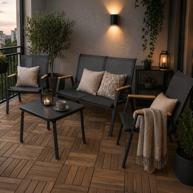 Комплект садовой мебели Kontrast MARBELLA WOOD Черный Meb000081 фото - 4