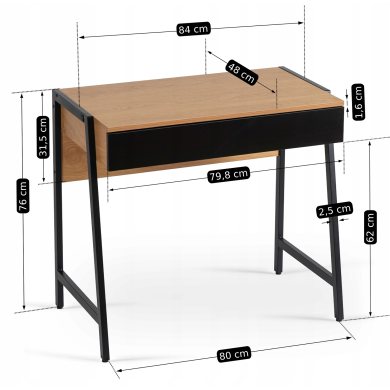Письмовий стіл Mebel Elit MORI Чорний - 9 Письмовий стіл Mebel Elit MORI Чорний ME.MORI/D/CZ/B фото - 9