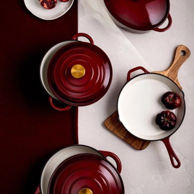 Сковорода Homla ANDREAS 2 26 см Бордовий 244311 фото - 6