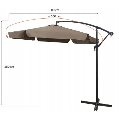 Садовый зонт с чехлом Kontrast DALLAS 300 см Бежевый 5.06.27588 фото - 6