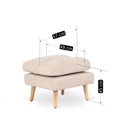 Крісло м'яке розкладне з пуфом Mebel Elit HENRY Бежевий - 17 Крісло м'яке розкладне з пуфом Mebel Elit HENRY Бежевий ME.HENRY/BZ/T/FW фото - 17