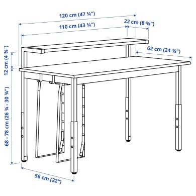 Комп'ютерний стіл UTVISNING Дерево - 9 IKEA Комп'ютерний стіл UTVISNING Дерево (ИКЕА УТВИСНИНГ) 00586398 фото - 9