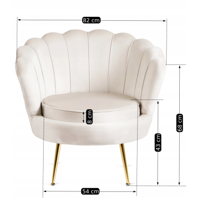 Кресло мягкое Mebel Elit ANGEL Кремовый ME.ANGEL/KR/V/FW фото - 10